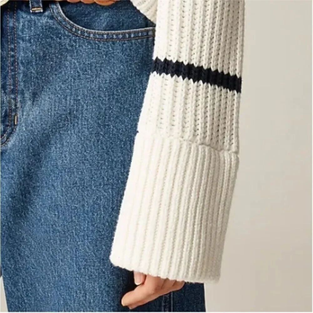 NWT J CREW Heritage cotton fisherman crewneck sweater in stripe - Picture 4 of 6